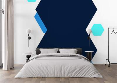 Blue Hexagon Banner Wall mural