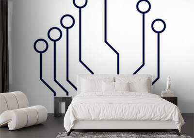 Electric Circuit Line Wall mural