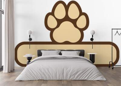 Pet Paws Icon Wall mural