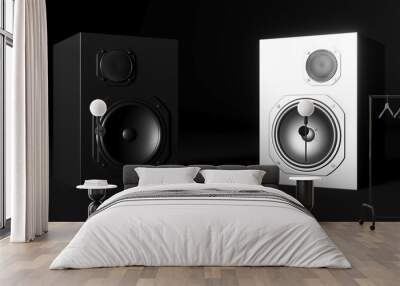 black loudspeaker on a black background Wall mural