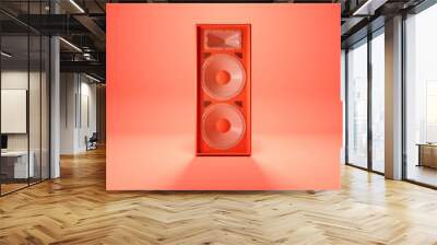 red speaker system on red background Wall mural