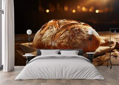 freshly baked bread illuminated by atmospheric lighting Wall mural