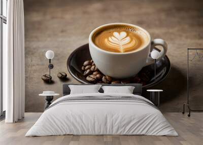 cup of coffee with beans Wall mural