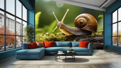 Snail in the forest Wall mural