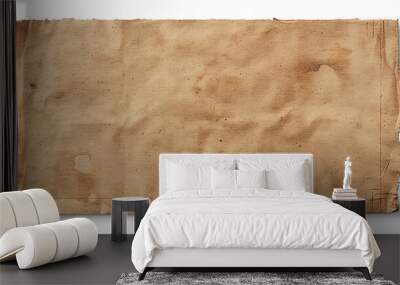 Blank vintage brown paper sheet with aged cardboard texture Wall mural