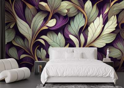 very elaborate dense foliage art nouveau pattern Wall mural