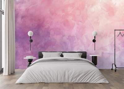 Abstract purple, pink and white watercolor background. Wall mural