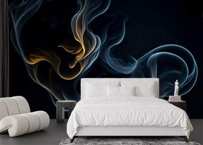 Abstract smoke on dark background. AI Generative Wall mural