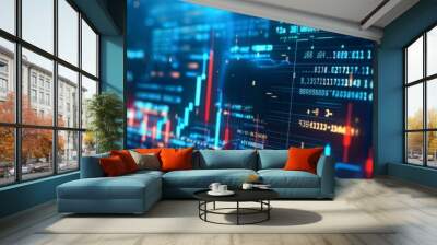 The image is showing stock market data. Wall mural