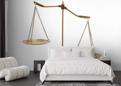 Gold brass balance scale Wall mural