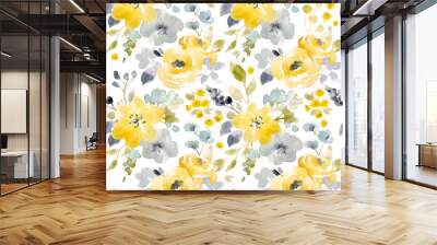 Watercolor floral seamless pattern Wall mural