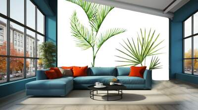 Watercolor tropical plants Wall mural