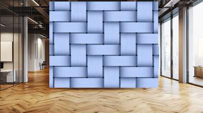 Light blue wicker background. Geometric seamless pattern. 3d illustration	 Wall mural