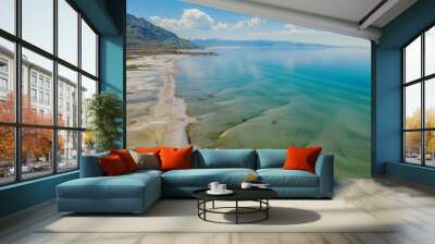 Shoreline of the Great Salt Lake. The Great Salt Lake, Salt Lake City, Utah, United States of America. Wall mural