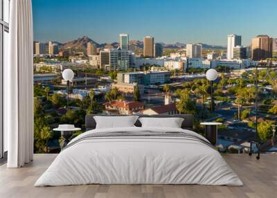 The cityscpe down town of Encanto, Phoenix, Arizona, United States of America. Wall mural