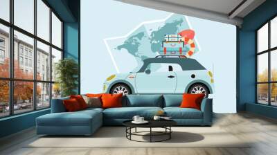 Planning summer vacations Travel by car. Wall mural