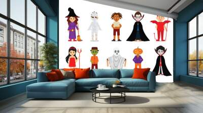 Set of Halloween cartoon characters. Wall mural