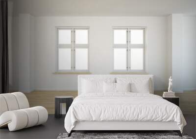 Empty room with two closed windows Wall mural