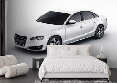 White car in studio Wall mural