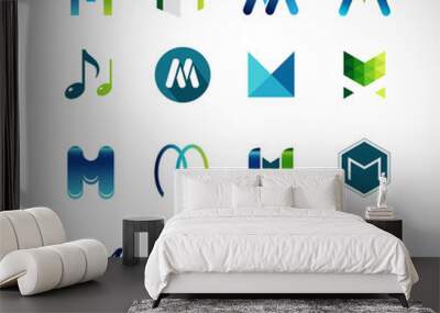 abstract icons based on the letter m Wall mural