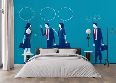 Business people meeting and talk. Concept business vector illustration, Flat business cartoon, Communication, Brainstorming, Strategy or Analisis. Wall mural