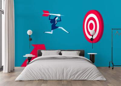 Business target achievement or success and reaching for target and goal concept Wall mural