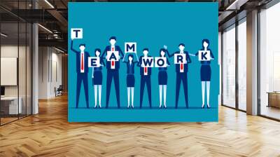 Business teamwork. Concept business team character vector illustration, Group Wall mural