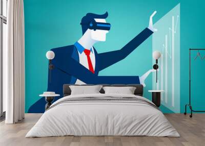 Businessmen with virtual reality innovation Wall mural