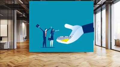 Company offer salaries to employees. Concept business vector illustration, Bonus, Salary up, Growth. Wall mural