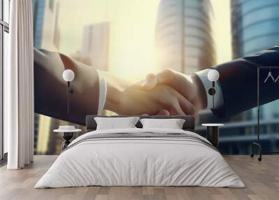 Businessman handshake with partner, greeting, dealing and acquisition. business joint venture concept. Wall mural