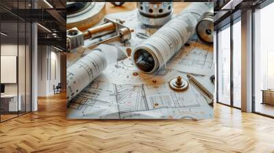 old map and compass Wall mural