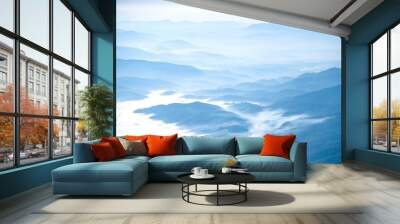 Beautiful layers of mountain landscape Wall mural