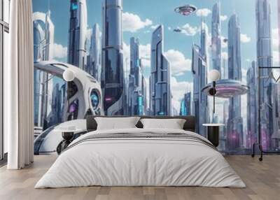 A Futuristic city Wall mural