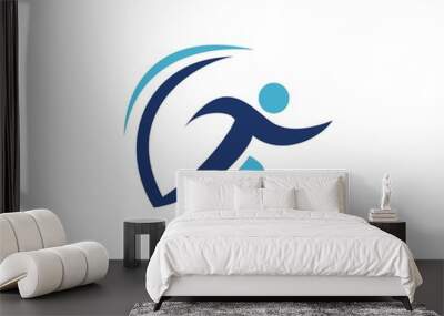 Run man logo Wall mural