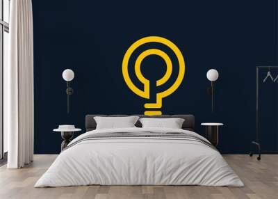 Tech bulb logo Wall mural