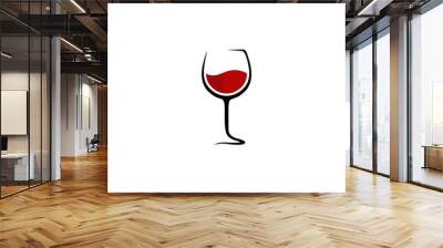 Wine glass logo Wall mural