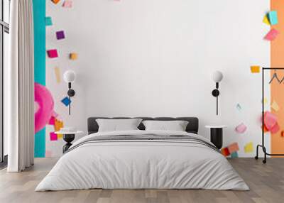 A birthday background with a white frame in the middle  Wall mural