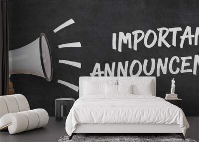 A man holding a megaphone - Important announcement Wall mural