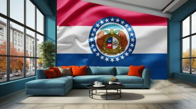 Waving state flag of Missouri - United States of America Wall mural