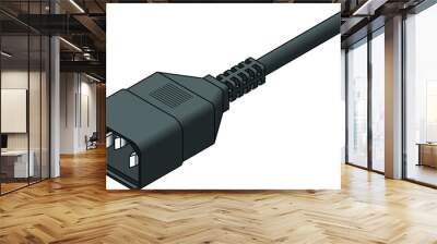 A PC/laptop power cord: 3-pin receptacle/socket. Wall mural