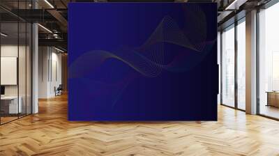 Abstract blue blend wave lines on transparent background. Modern blue flowing wave lines and glowing moving lines. Abstract frequency sound wave lines and technology curve lines background. Wall mural