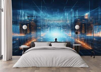 The concept of digital transformation for the next generation is ready to face tomorrow Wall mural