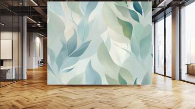 abstract pattern with leaves Wall mural