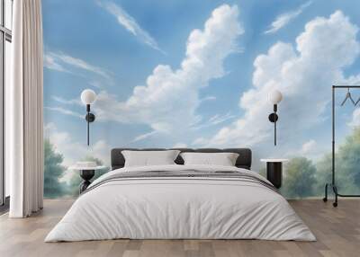 blue summer sky Wall mural