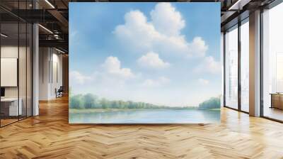 river and sky in summer Wall mural