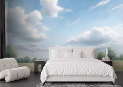 summer sky over meadow  Wall mural