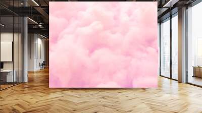 Colorful pink fluffy cotton candy background, soft color sweet candyfloss, abstract blurred dessert texture Wall mural