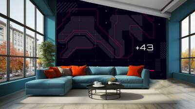 abstract futuristic background with cyberpunk style design Wall mural