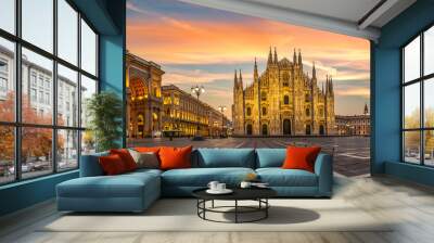 Duomo square at sunrise Wall mural