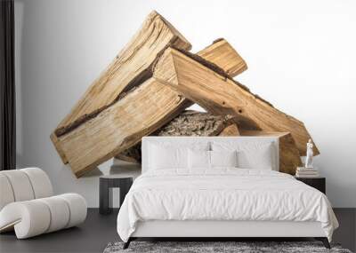 Pile of pine firewoods Wall mural